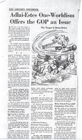 Adlai-Estes One-Worldism Offers the GOP an Issue (Akron Beacon Journal, no date)